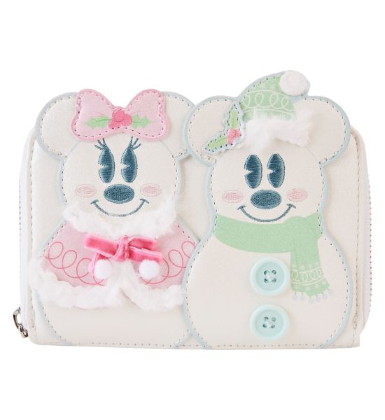 Loungefly Disney: Mickey and Minnie Pastel Snowman Zip Around Wallet