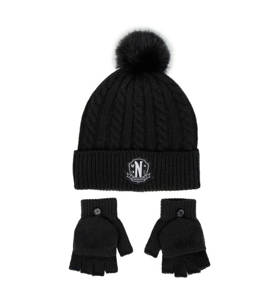 Wednesday: Nervermore Beanie & Gloves Set Preorder