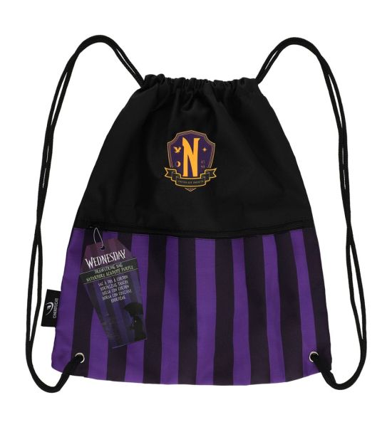 Wednesday: Nevermore Academy Drawstring Bag (Purple) Preorder