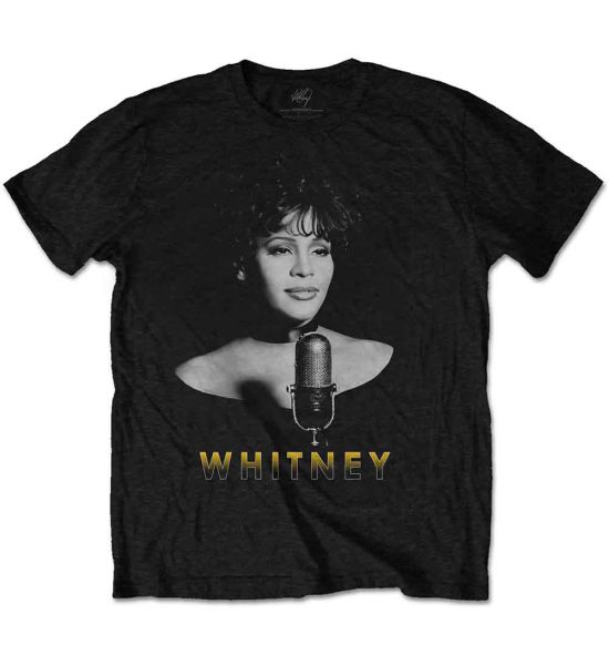 Whitney Houston: Black & White Photo - Black T-Shirt