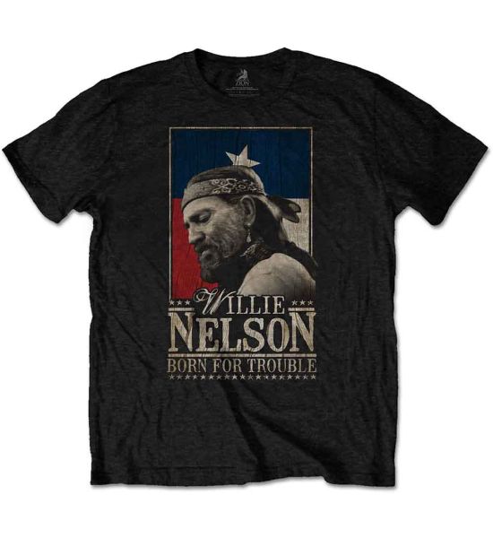 Willie Nelson: Born For Trouble - Black T-Shirt