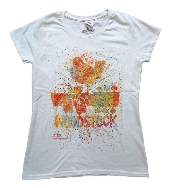 Woodstock: Splatter - Ladies White T-Shirt