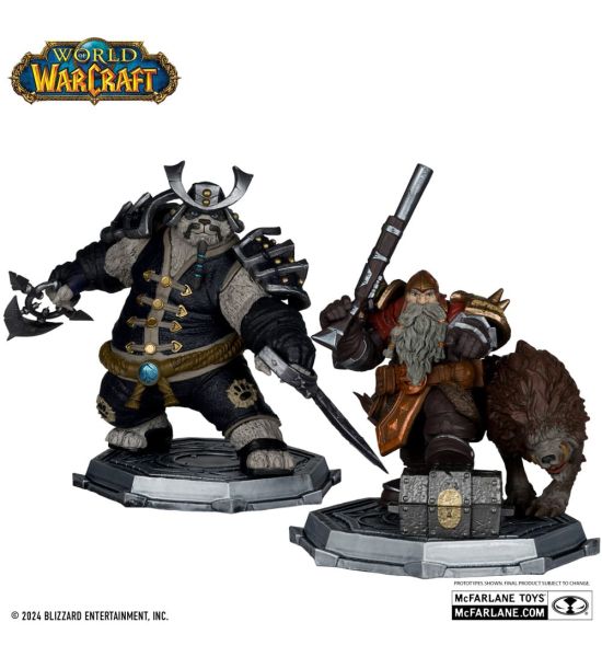 World of Warcraft: Dwarf Hunter - Beast Master & Pandaren - Monk 1/12 PVC Statue 2-Pack (15cm) Preorder