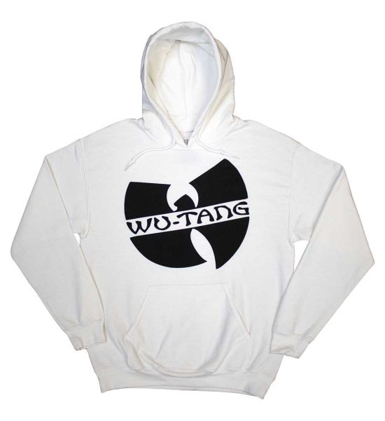 Wu Tang Clan Slanted Logo Mono White Pullover Hoodie Merchoid UK