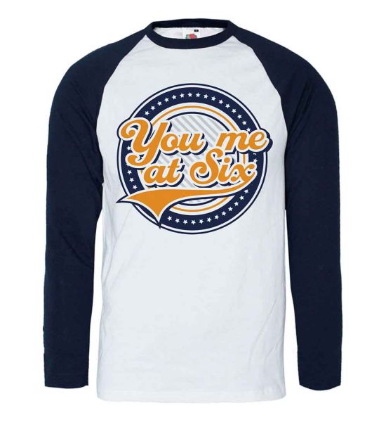 You Me At Six: Crest - Navy Blue & White T-Shirt