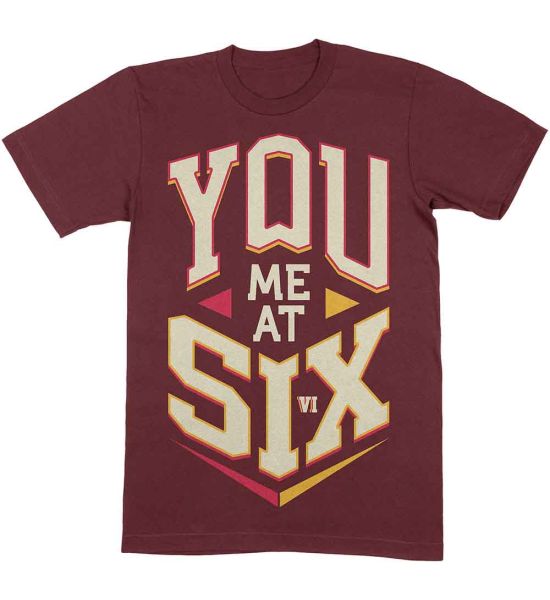 You Me At Six: Cube - Maroon Red T-Shirt