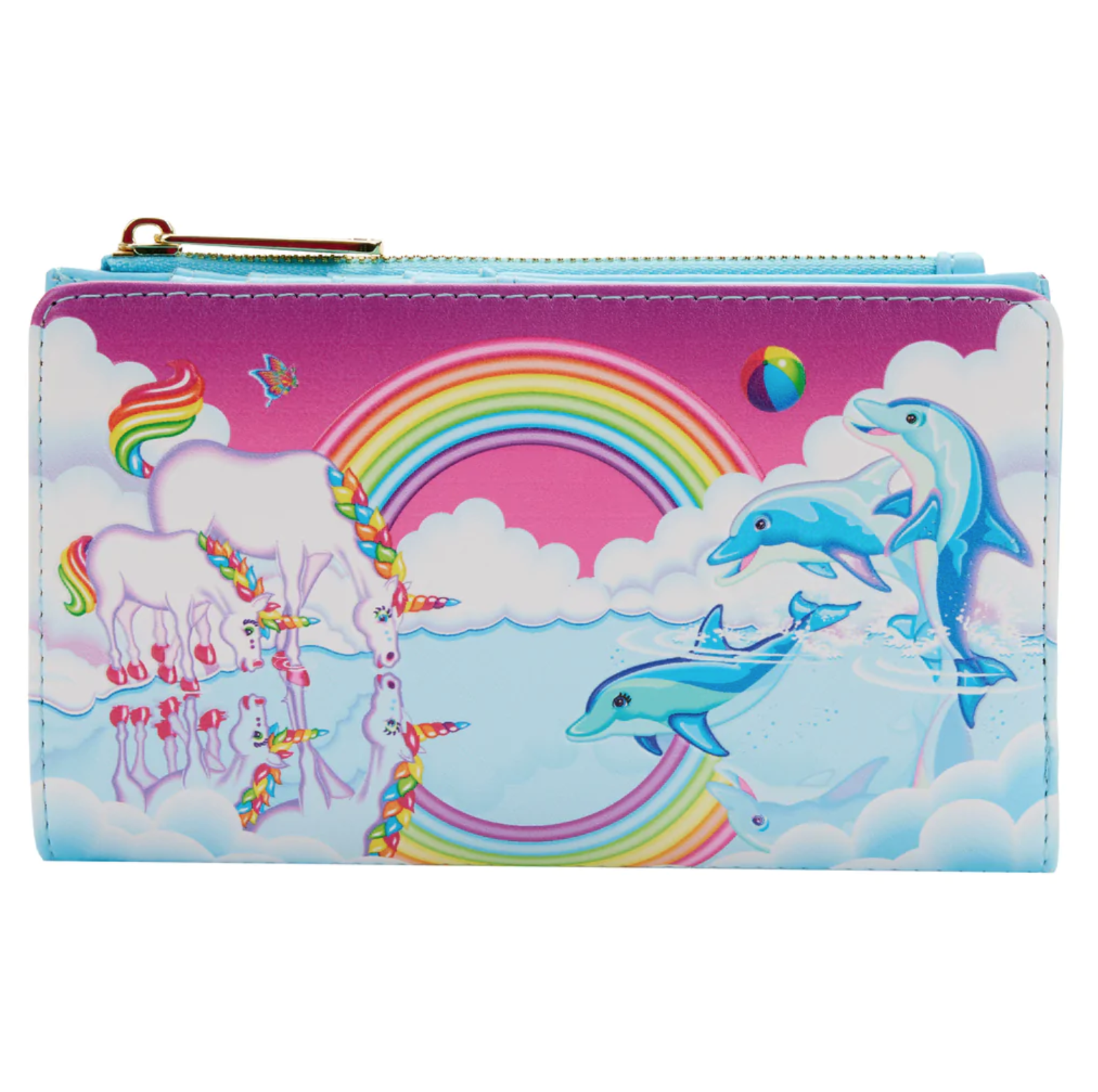  Loungefly Lisa Frank Rainbow Logo Zip Around Wallet : Clothing,  Shoes & Jewelry