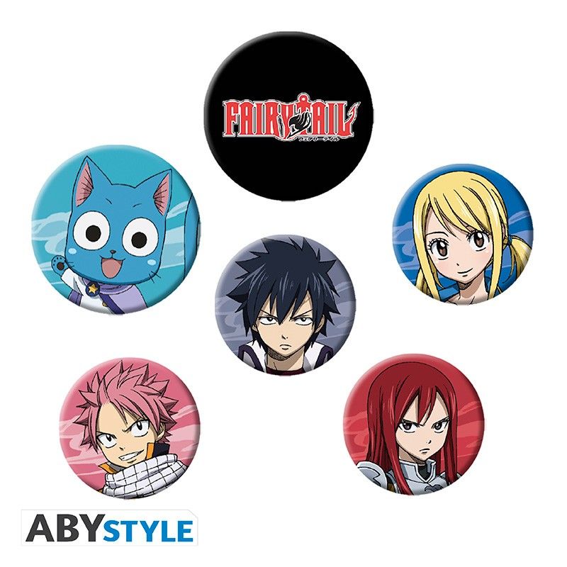 Fairy Tail Badges Lucy Natsu, Anime Fairy Tail Natsu Lucy