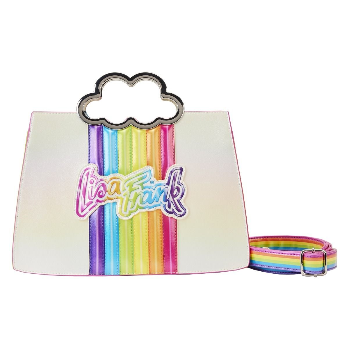 Loungefly Lisa Frank Logo Heart Detachable Rainbow Bag Mini