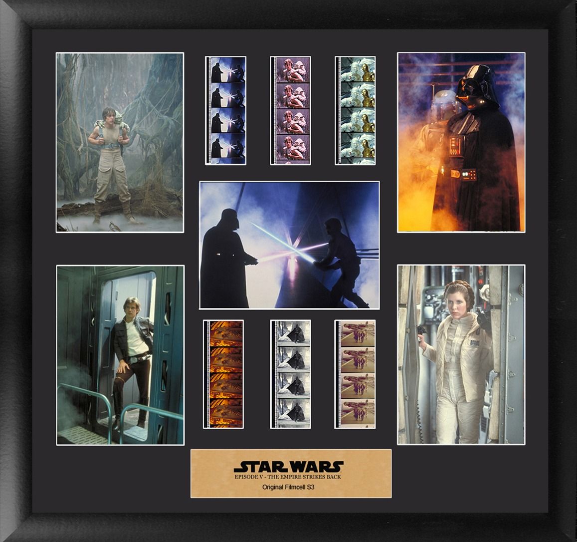 FILMCELLS Star Wars Episode V The Empire Strikes Back 11” x 13” Mini  Montage Framed Movie Presentation - Ten (10) 35 mm Film Cells - Special  Edition