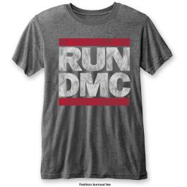 Run DMC: DMC Logo (Burnout) - Charcoal Grey T-Shirt - Merchoid