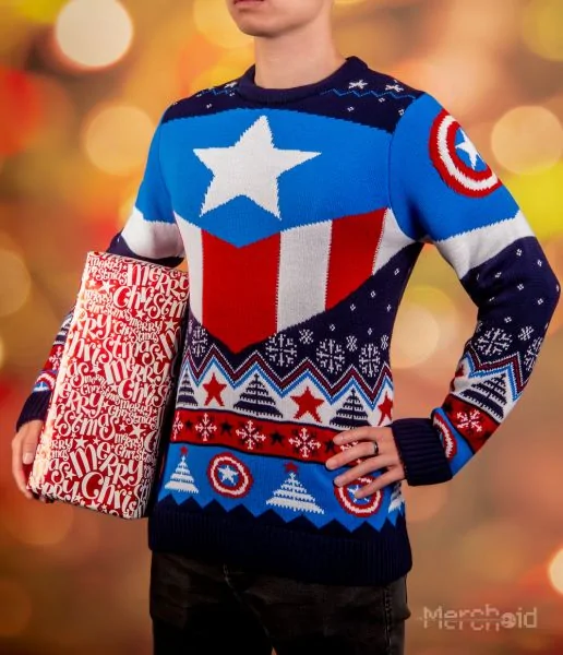 Vernederen Rustiek film Buy the Captain America Ugly Christmas Sweater (Free Shipping) - Merchoid